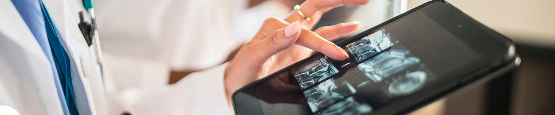 doctor using tablet