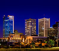 downtown Phoenix buildings at night