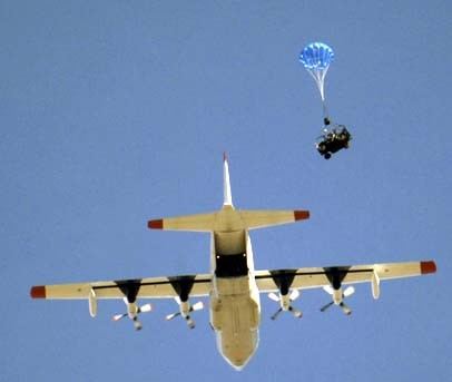 ATV parachutes out of plane