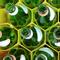 green glass bottles