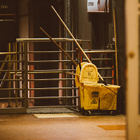 Mop and bucket of water