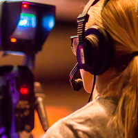 Woman handling camera