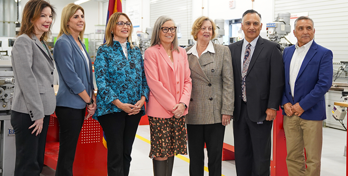 Arizona Commerce Authority President and CEO Sandra Watson, Maricopa Community Colleges Governing Board President Susan Bitter Smith, and Maricopa Community Colleges Chancellor Dr. Steven Gonzales as well as representatives from Intel and TSMC