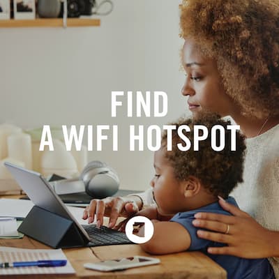 Find WiFi Hotspot | person with child on tablet